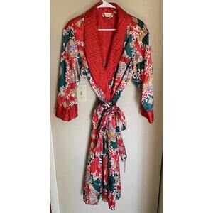 Vintage Gold Label Victoria’s Secret Satin Asian Inspired Belted Robe SZ P/S